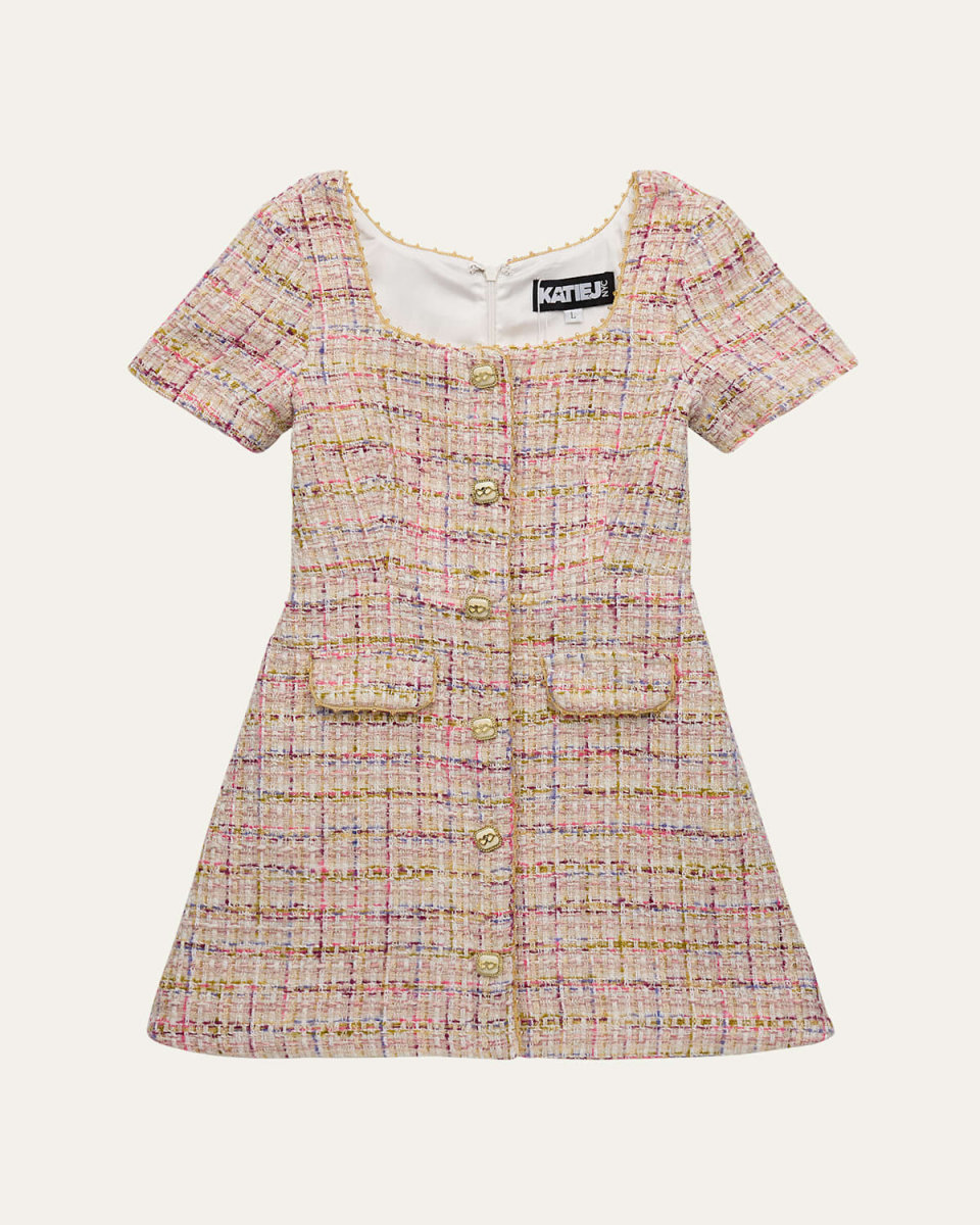 Girl's Tween Anna Mini Tweed Dress, Size S-XL